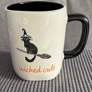 Rae Dunn Black and Cream 'Wicked Cute' Halloween Mug NWOT